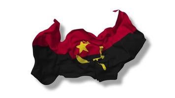 Angola Flag Seamless Looping Flying in Wind, Looped Bump Texture Cloth Waving Slow Motion, Luma Matte Selection of Flag, 3D Rendering video