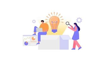 Problem and solution in business solving to look idea concept vector
