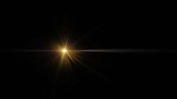 Loop gold star optical flares shine rays abstract background video