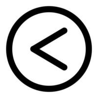 left arrow of user interface outline icon set vector