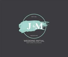 Initial JM Letter Beauty vector initial logo, handwriting logo of initial signature, wedding, fashion, jewerly, boutique, floral and botanical with creative template for any company or business.