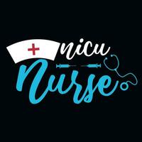 Nurse typographic tshirt design vector