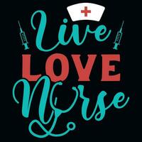 Nurse typographic tshirt design vector