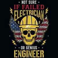 Electrician graphics tshirt design vector