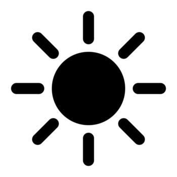 brightness of user interface solid icon set vector