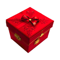 rouge Noël cadeau boîte clipart HD png