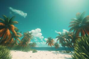 Summer tropical background with copy space. Illustration photo