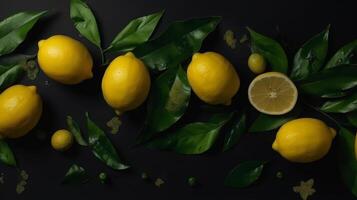 Natural background with lemon. Illustration photo