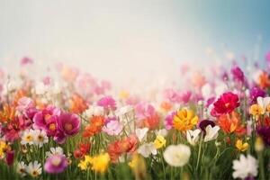 verano antecedentes con flores ilustración ai generativo foto