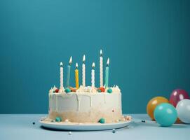 cumpleaños pastel. ilustración ai generativo foto