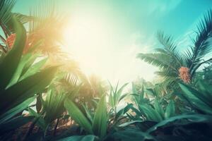 Summer tropical background with copy space. Illustration photo