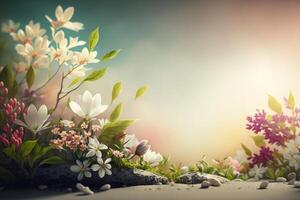 Natural flower background with copy space. Illustration photo