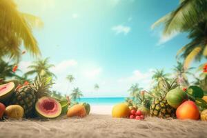 verano tropical antecedentes con Copiar espacio. ilustración ai generativo foto
