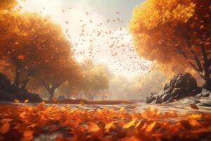 Magic autumn fall background. Illustration photo