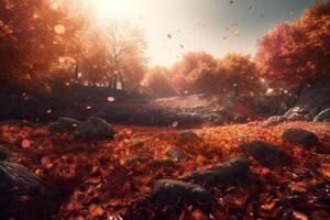 Magic autumn fall background. Illustration photo