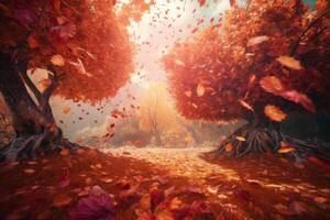 Magic autumn fall background. Illustration photo