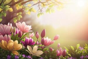 Natural flower background with copy space. Illustration photo