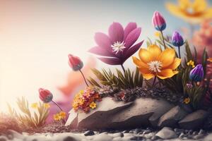 Natural flower background with copy space. Illustration photo