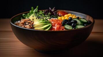 Poke bowl Illustration photo