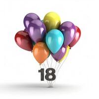 Birthday balloons isolated. Illustration photo