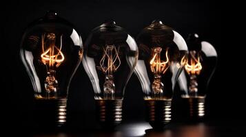Light bulbs idea concept. Illustration photo