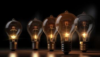 Light bulbs idea concept. Illustration photo