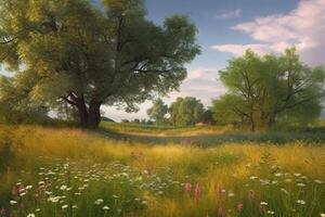 Summer meadow. Illustration photo