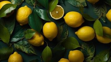 Natural background with lemon. Illustration photo