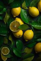 Natural background with lemon. Illustration photo