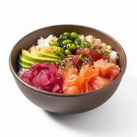 Poke bowl isolated Illustration photo