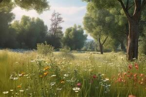 Summer meadow. Illustration photo