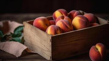 Organic peach. Illustration photo