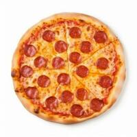 Hot pizza isolated. Illustration AI Generative photo