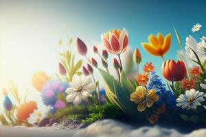 Natural flower background with copy space. Illustration photo