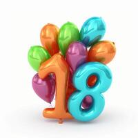 Birthday balloons isolated. Illustration photo