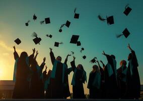 graduado estudiantes. ilustración ai generativo foto