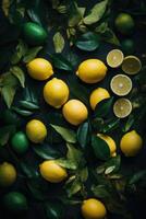 Natural background with lemon. Illustration photo