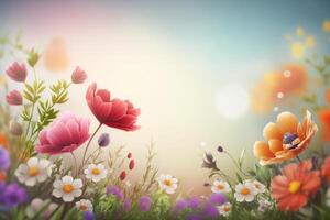 Summer background with flowers Illustration photo