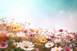 Summer background with flowers Illustration photo