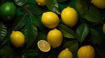 Natural background with lemon. Illustration photo