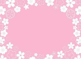 horizontal marco con blanco geométrico sakura flores en rosado antecedentes vector