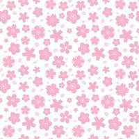 Seamless pattern with geometrical pink sakura flowers vector