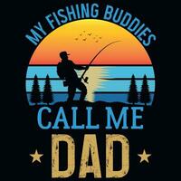 Fishing dad graphics tshirt design vector