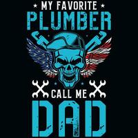 Plumber graphics tshirt design vector