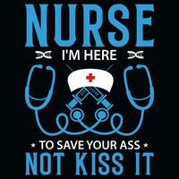 Nurse tshirt design vector