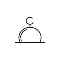 minimal mosque dome line icon. simple and clean concept. used for icon, logo, symbol or sign vector