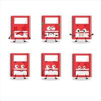Red study book cartoon character bring the flags of various countries vector