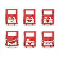 Cartoon character of red study book with smile expression vector