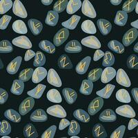 A pattern of runes. Stones with carved inscriptions are scattered. Odin's Viking-style handwriting. Flat vector isolated illustration. The element of divination, prediction of the future. halloween