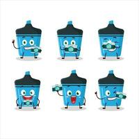 Photographer profession emoticon with blue highlighter cartoon character vector